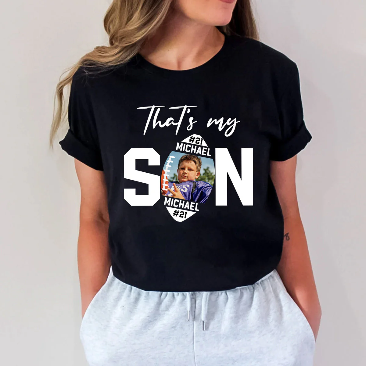 Baseball Shirt Customized Son Photo And Name That's My Son, Perfect Gift And Outfit For Mom, Dad, Baseball Family - Image 3