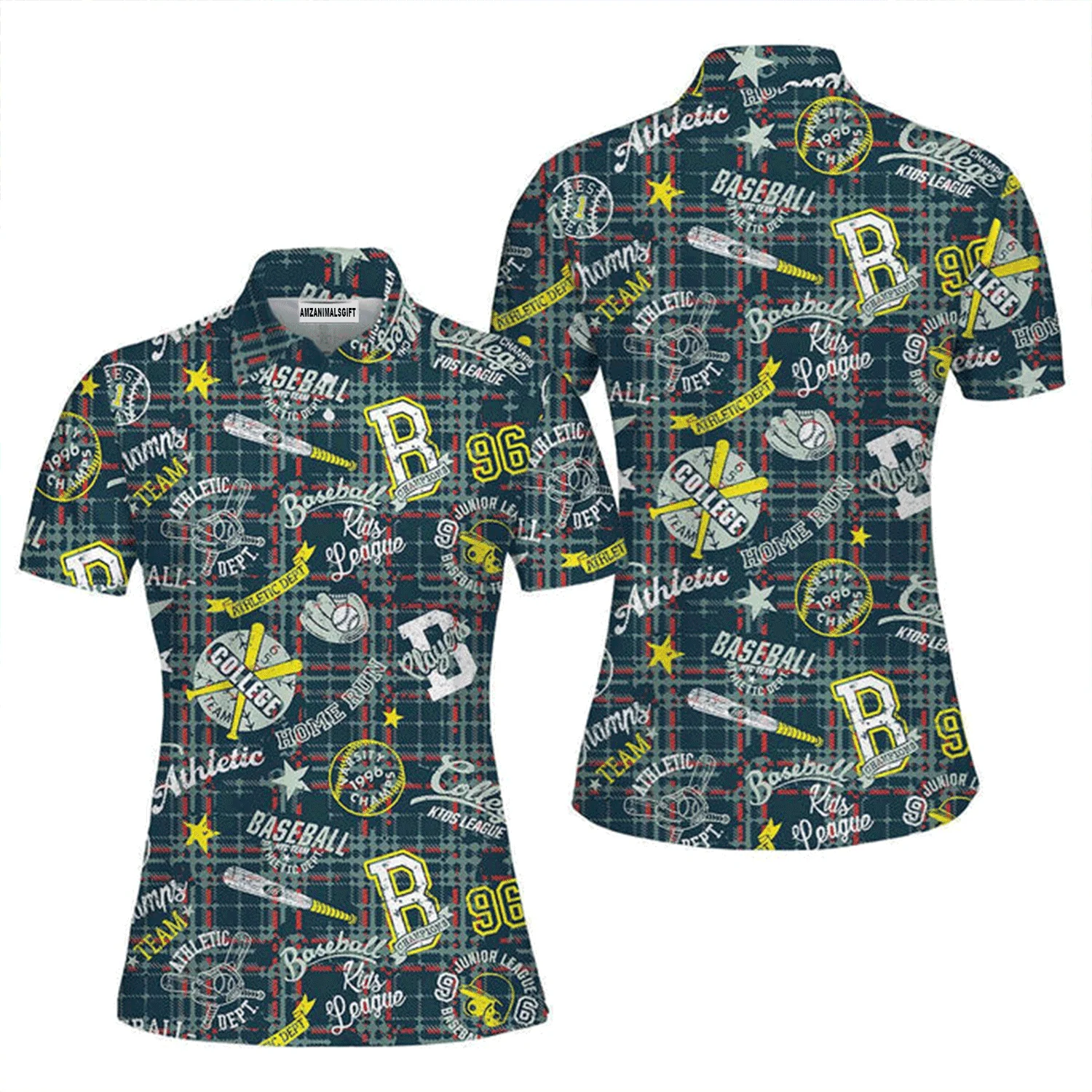 Baseball Women Polo Shirt, Baseball League Team Polo Shirt For Women, Perfect Polo Shirt For Baseball Lovers - Image 2