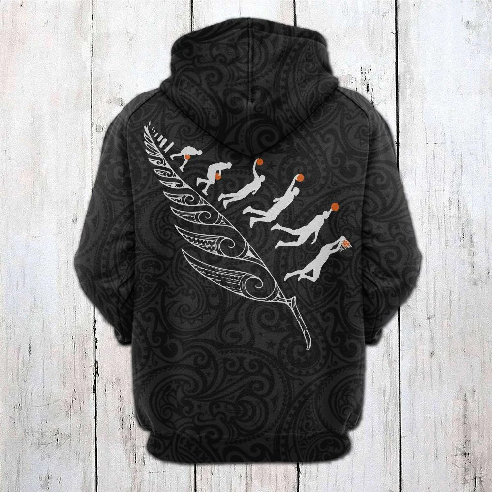 Basketball Maori Pattern Pullover Premium Hoodie Outfit For Christmas, New Year Of Basketball Lovers, Friend, Family - Image 3