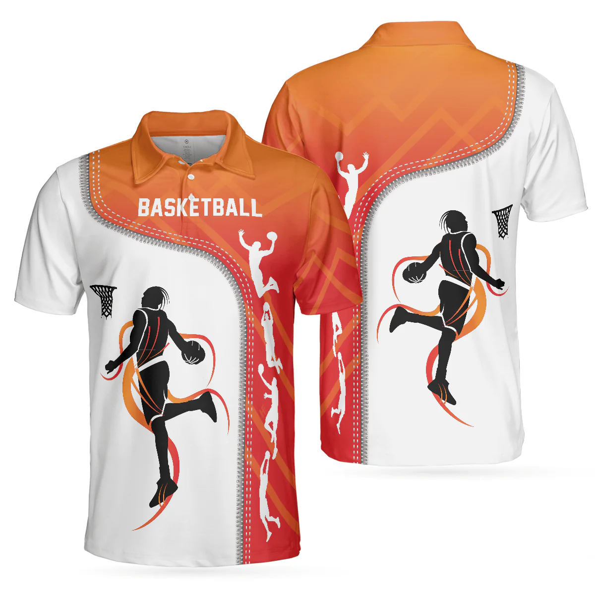 Basketball Men Polo Shirt, Basketball Is Life, White Basketball Themed Shirt For Adults - Gift For Men, Basketball Lovers, Basketball Players - Image 2