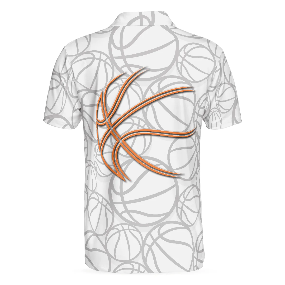 Basketball Men Polo Shirt, Basketball Player Polo Shirt, White Basketball Pattern Polo Shirt Design For Men, Basketball Players, Basketball Lovers - Image 3