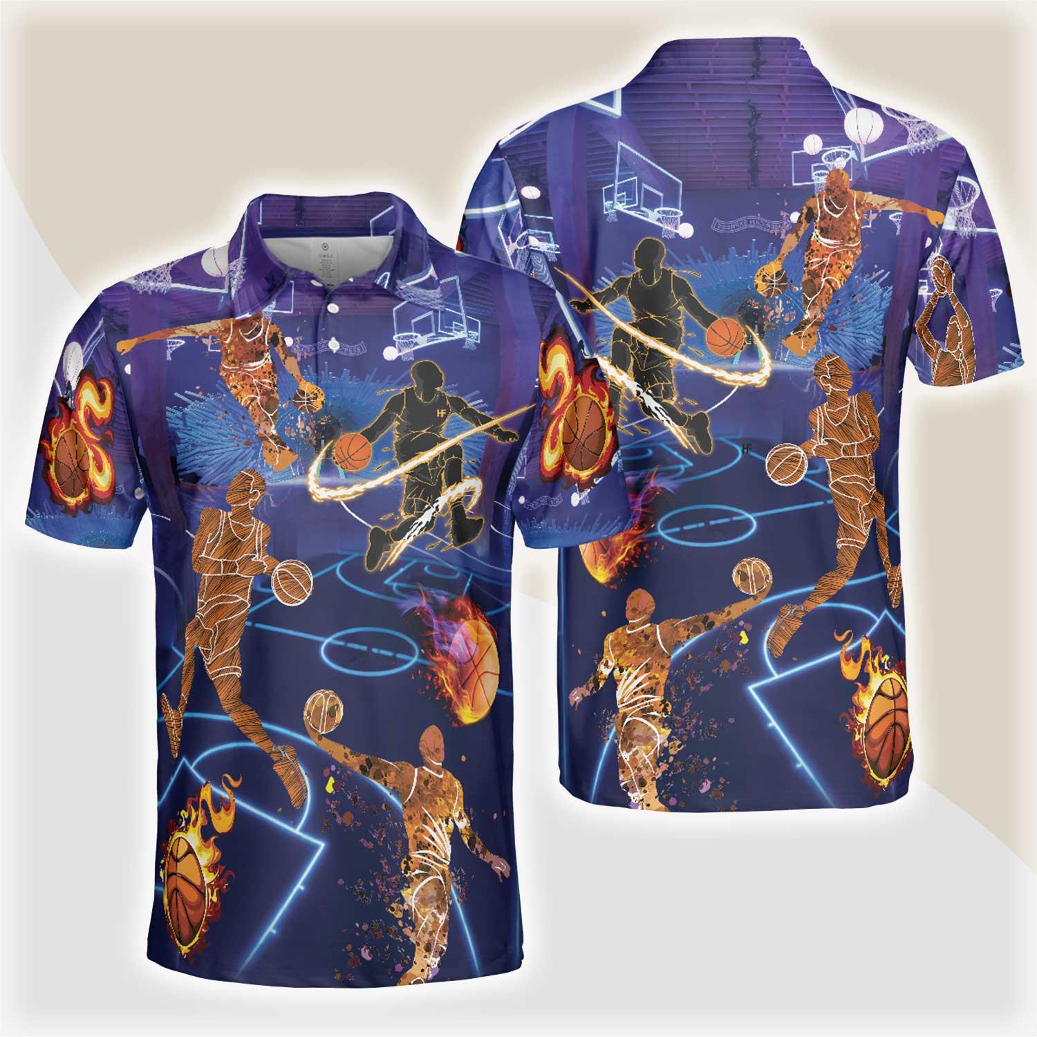 Basketball Men Polo Shirt, It's In My DNA, Blue Basketball Shirt Design, Basketball Team Polo Shirt - Gift For Men, Basketball Lovers
