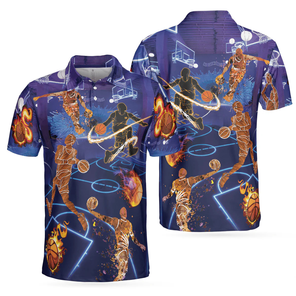 Basketball Men Polo Shirt, It's In My DNA, Blue Basketball Shirt Design, Basketball Team Polo Shirt - Gift For Men, Basketball Lovers - Image 2