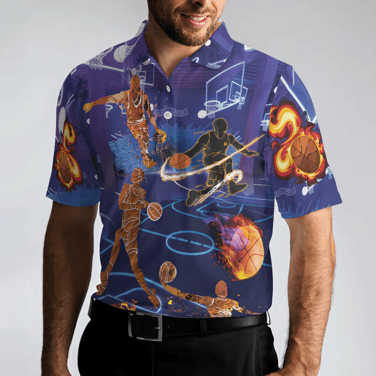 Basketball Men Polo Shirt, It's In My DNA, Blue Basketball Shirt Design, Basketball Team Polo Shirt - Gift For Men, Basketball Lovers - Image 5