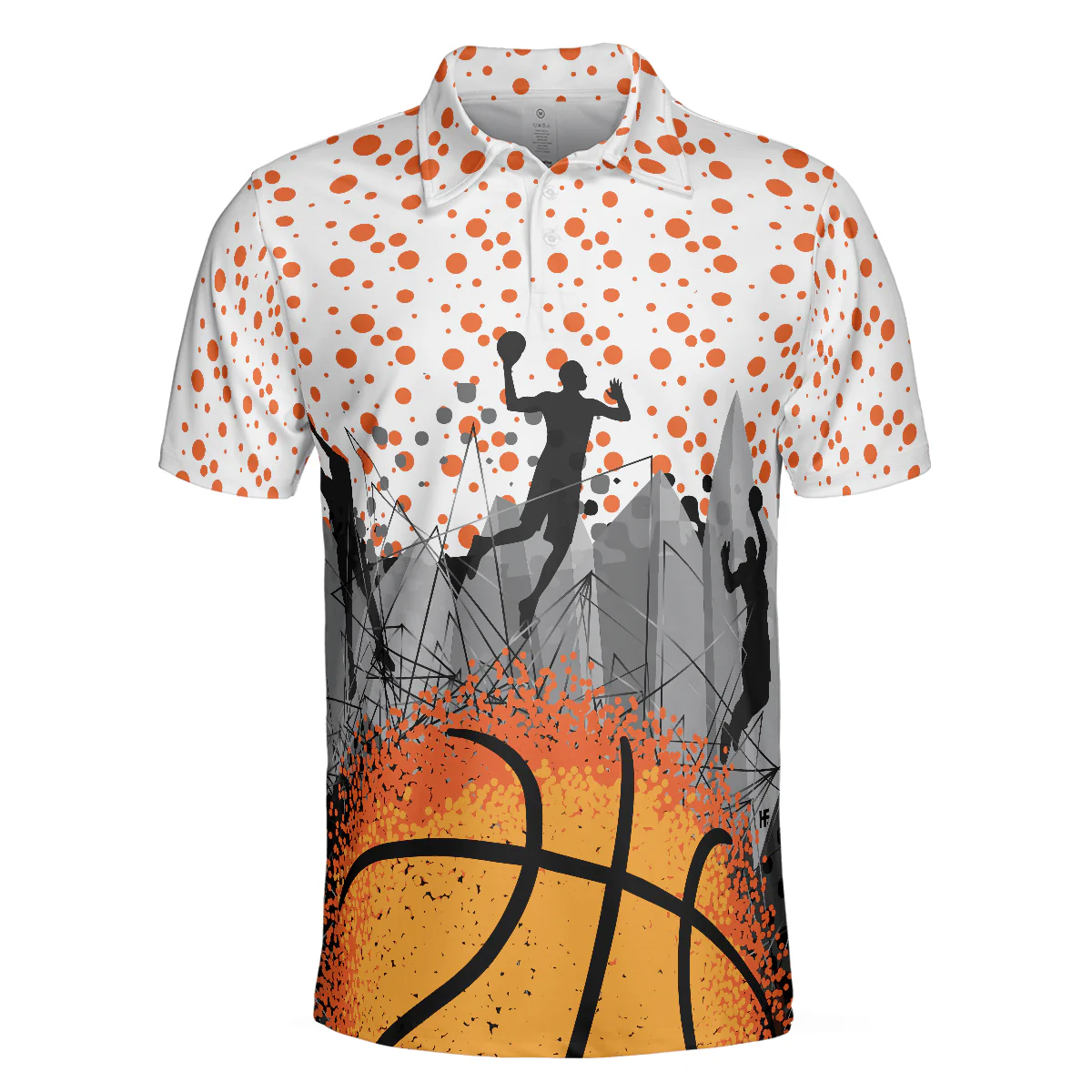 Basketball Men Polo Shirt, Sporty Pattern Polo Shirt, Best Basketball Themed Polo Style Shirt For Adults - Gift Idea For Men, Basketball Lovers - Image 4