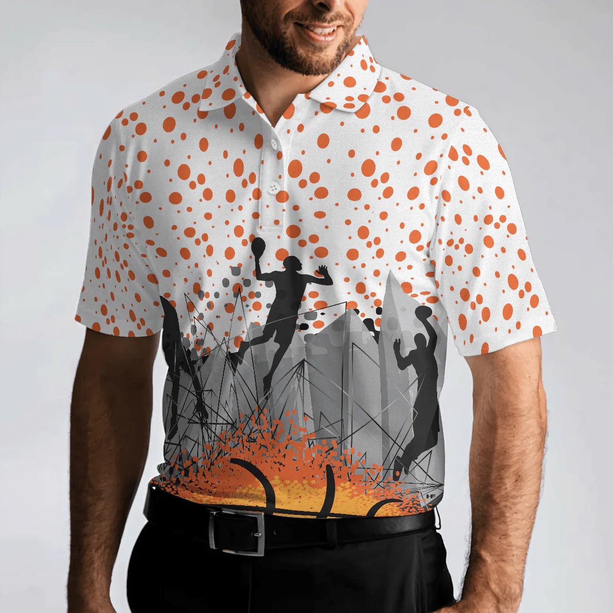 Basketball Men Polo Shirt, Sporty Pattern Polo Shirt, Best Basketball Themed Polo Style Shirt For Adults - Gift Idea For Men, Basketball Lovers - Image 6