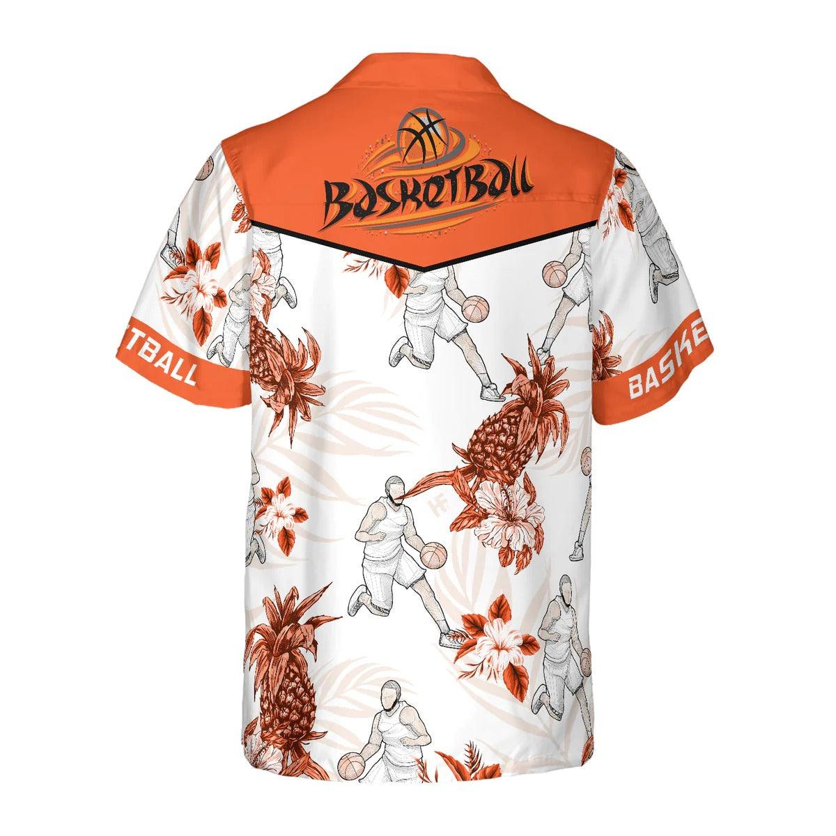 Basketball Pineapple Pattern Hawaiian Shirt, Basketball Hawaiian Shirt, Pineapple Tropical Aloha Shirt - Perfect Gift For Men, Women, Friend, Family - Image 2