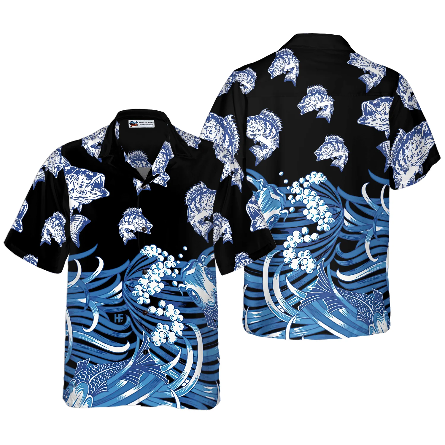 Bass Fish Hawaiian Shirt, Colorful Summer Aloha Shirt For Men Women, Perfect Gift For Friend, Family, Husband, Wife, Boyfriend, Girlfriend