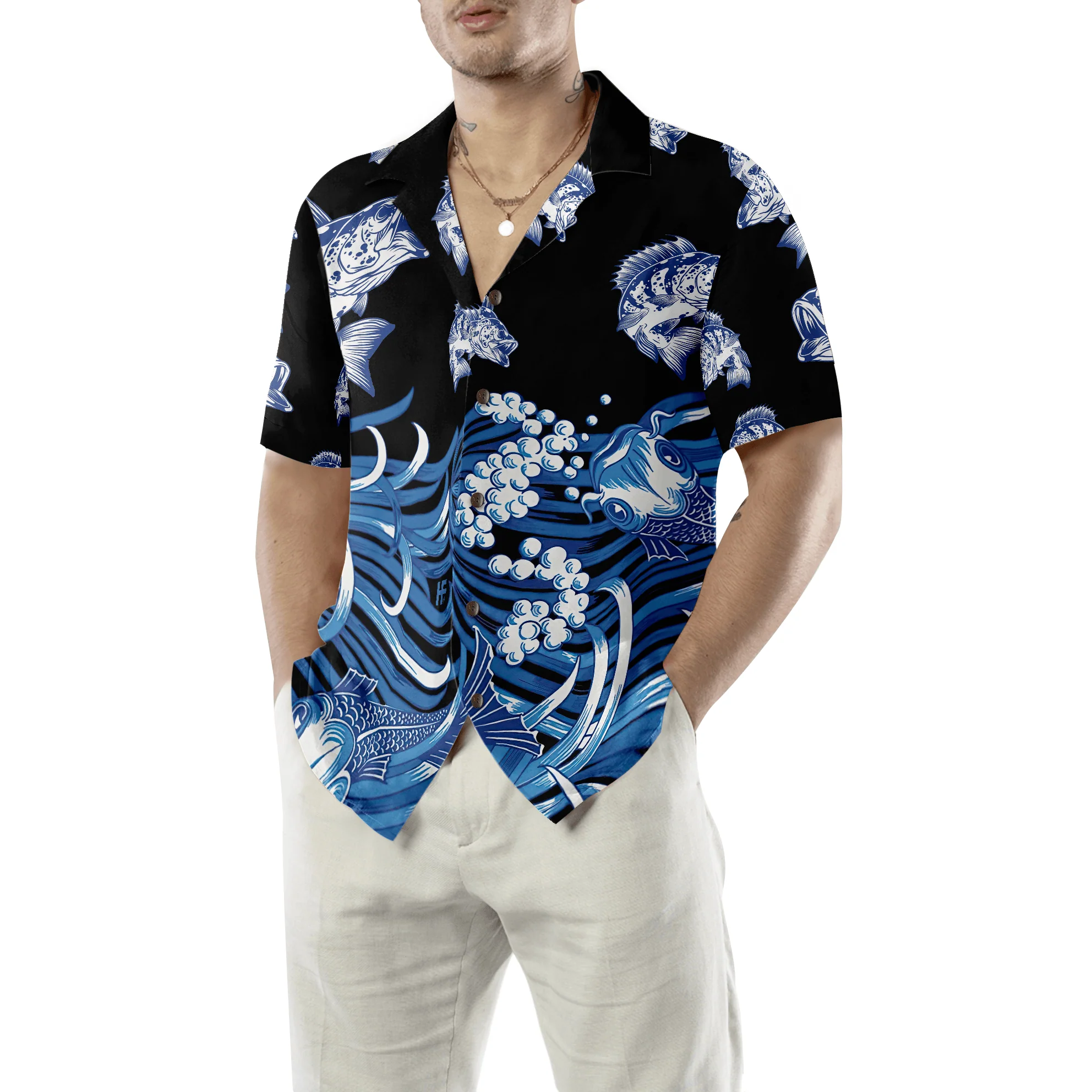 Bass Fish Hawaiian Shirt, Colorful Summer Aloha Shirt For Men Women, Perfect Gift For Friend, Family, Husband, Wife, Boyfriend, Girlfriend - Image 5