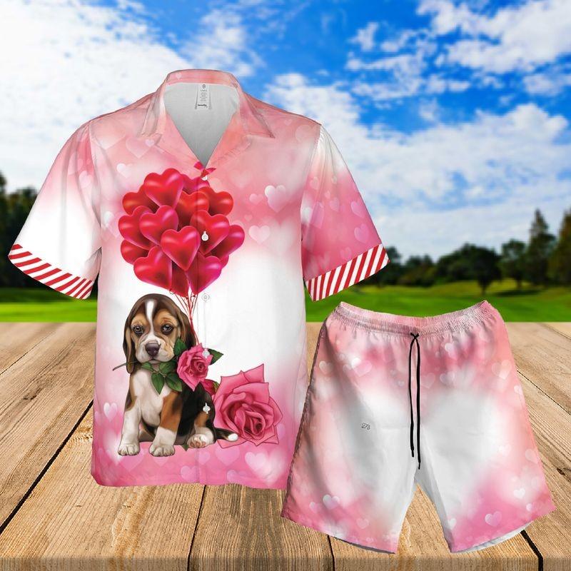 Beagle Aloha Hawaiian Shirt - Beagle Puppy Valentine Hawaiian Shirt, My Fur Ever Valentine Hawaiian Shirt For Men & Women, Beagle Lover - Image 2