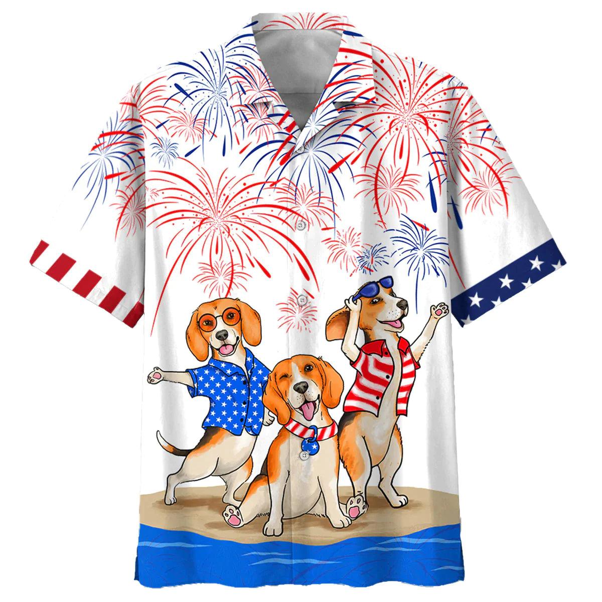 Beagle Aloha Hawaiian Shirts For Summer, Independence Day Happy 4th Of July Hawaiian Shirt For Men Women, Freedom Gift For Dog Lovers, Friend, Patriot