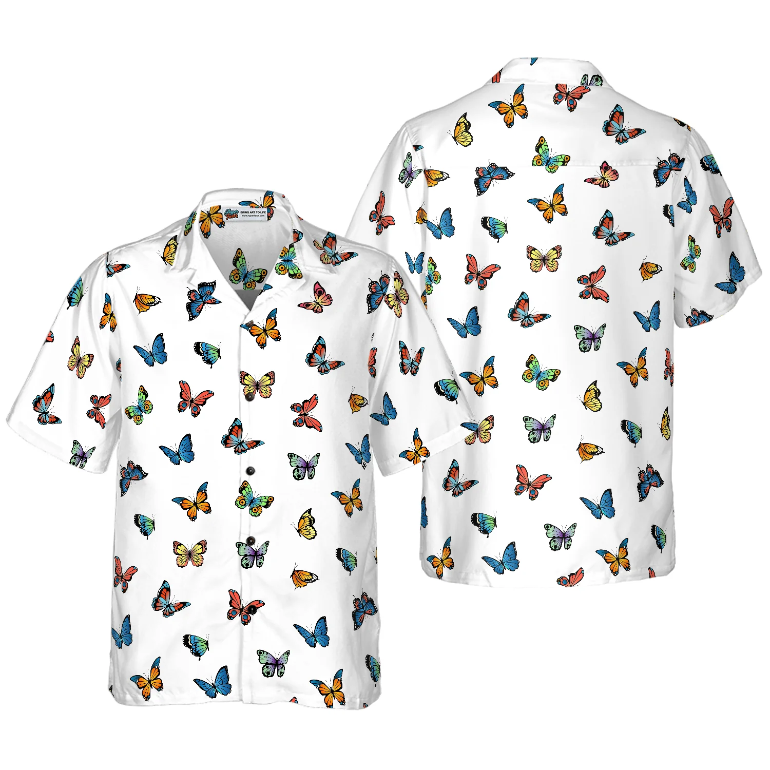 Beautiful Butterflies Hawaiian Shirt, Colorful Summer Aloha Shirts For Men Women, Perfect Gift For Husband, Wife, Boyfriend, Friend
