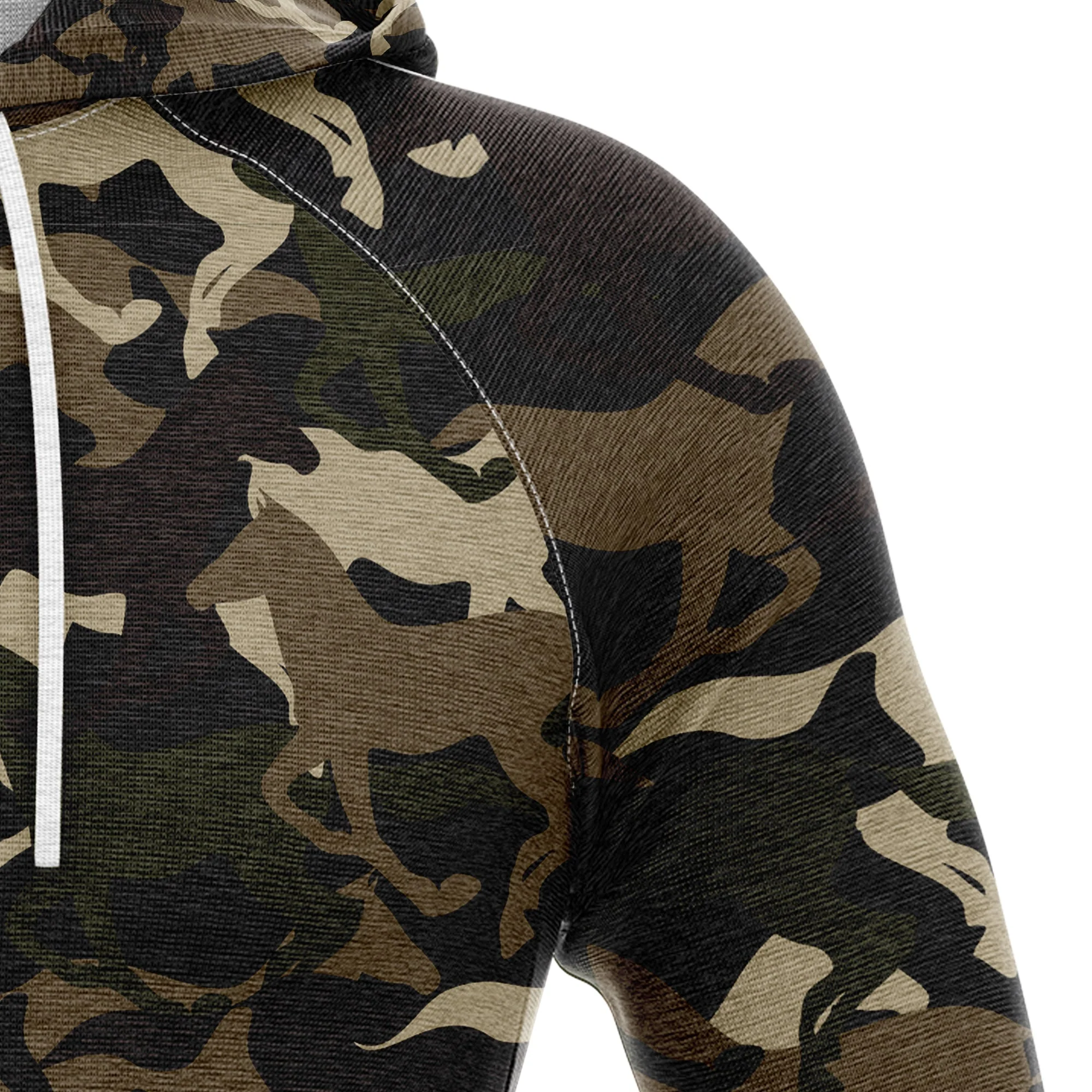 Beautiful Camouflage Horse Pullover Premium Hoodie , Perfect Outfit For Men And Women On Christmas New Year Autumn Winter - Image 3