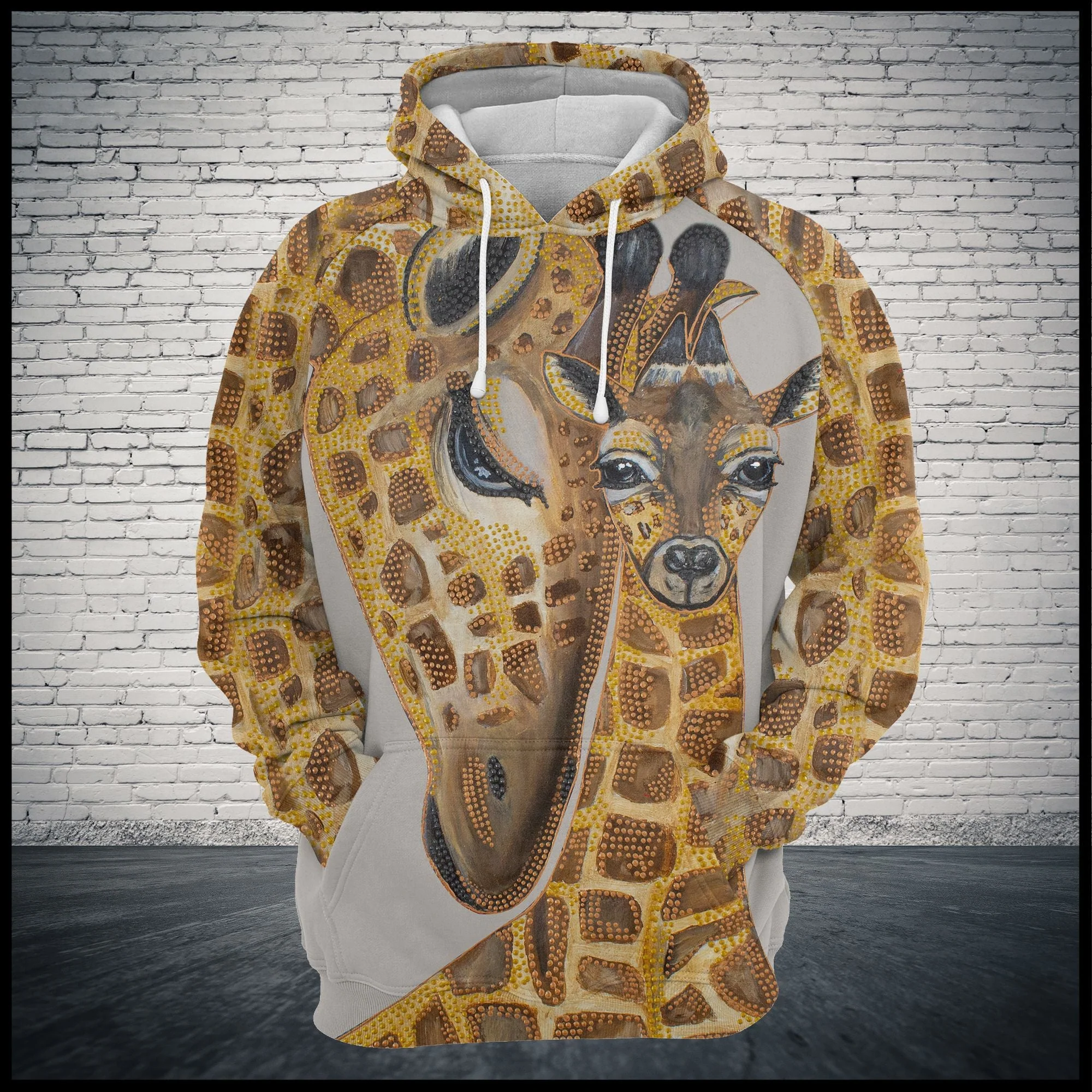 Beautiful Giraffe Family Pullover Premium Hoodie, Perfect Outfit For Men And Women On Christmas New Year Autumn Winter - Image 2