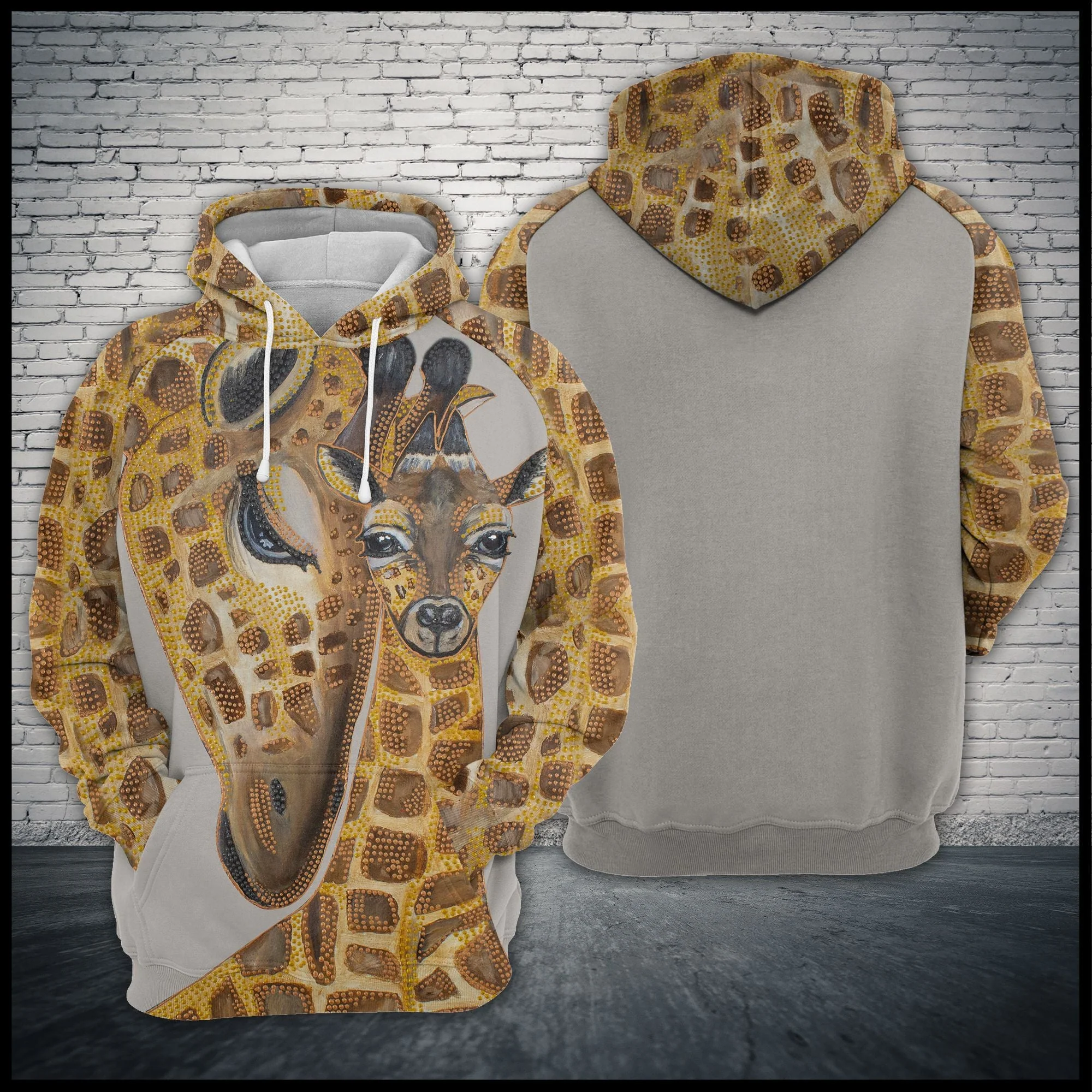Beautiful Giraffe Family Pullover Premium Hoodie, Perfect Outfit For Men And Women On Christmas New Year Autumn Winter - Image 4