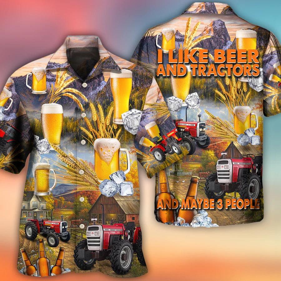 Beer Hawaiian Shirt, Autumn Farm, Beer And Tractor Aloha Shirt For Men And Women - Perfect Gift For Beer Lovers, Farm Lovers