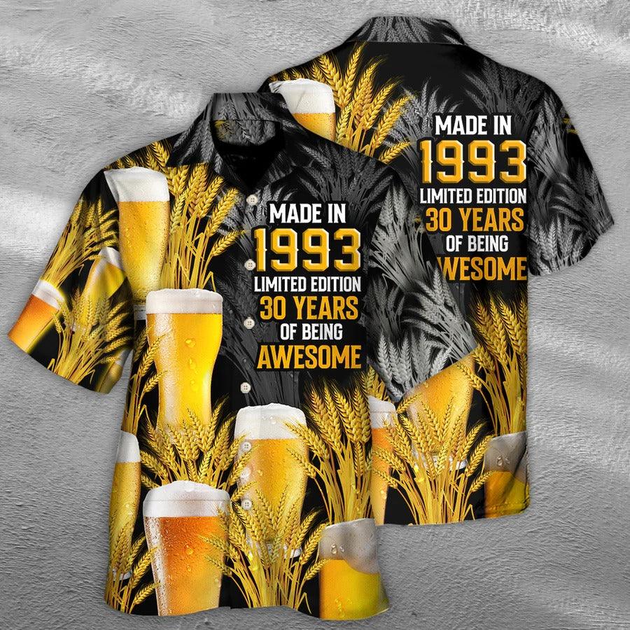 Beer Hawaiian Shirt, Beer 30 Years, Drinking Beer Made In 1993 Aloha Shirt For Men And Women - Perfect Gift For Beer Lovers