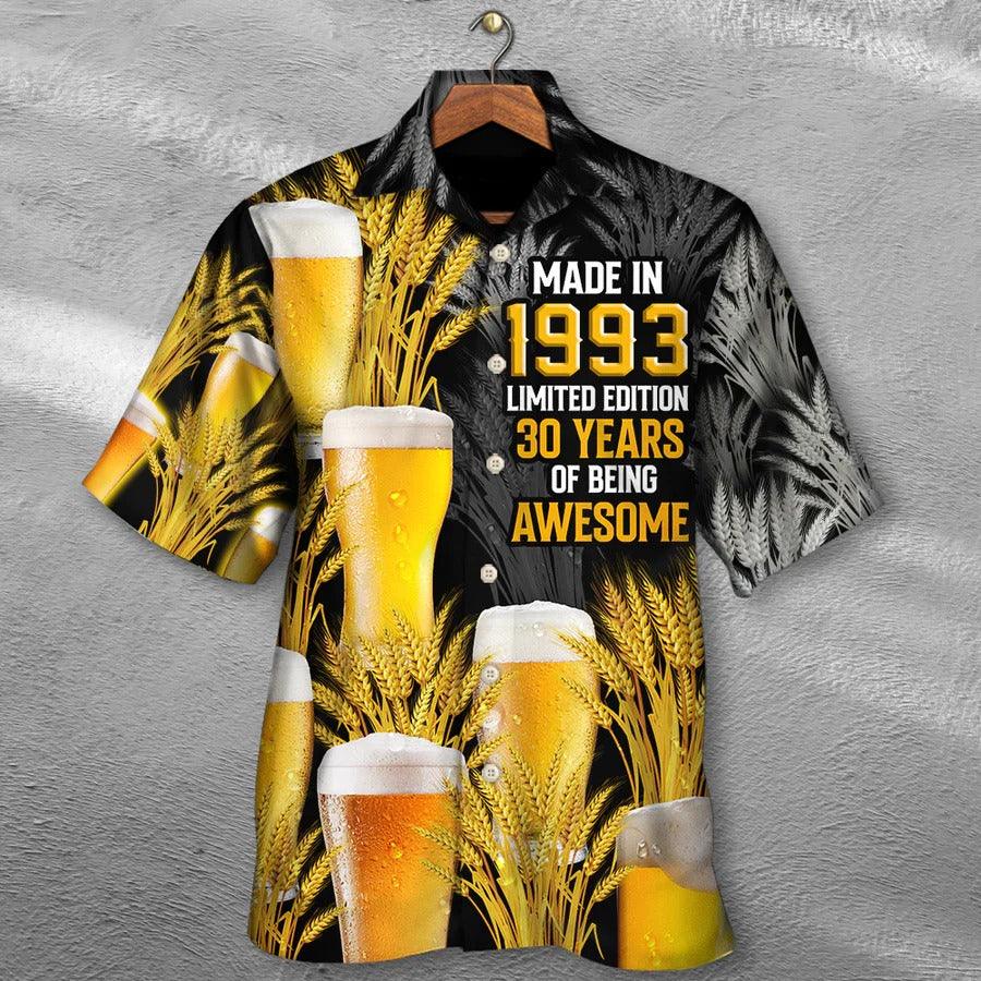 Beer Hawaiian Shirt, Beer 30 Years, Drinking Beer Made In 1993 Aloha Shirt For Men And Women - Perfect Gift For Beer Lovers - Image 2