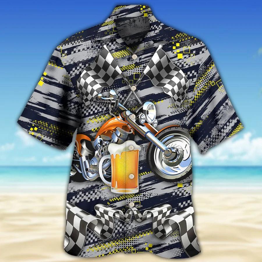 Beer Hawaiian Shirt, Beer And Motocycles, I Like Beer And Motocycles Aloha Shirt For Men And Women - Perfect Gift For Beer Lovers, Motorcycle Lovers - Image 2