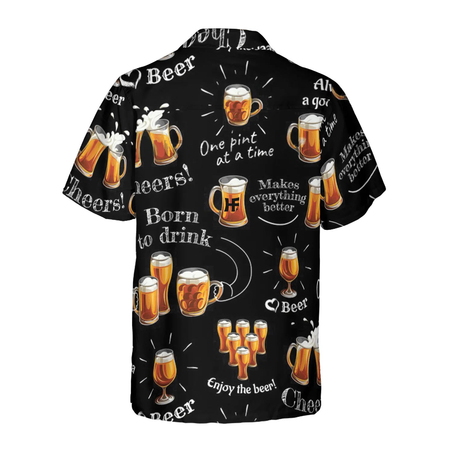 Beer Hawaiian Shirt, Beer Born To Drink, Colorful Summer Aloha Shirt For Men Women, Perfect Gift For Friend, Family, Husband, Wife, Boyfriend, Girlfriend - Image 2