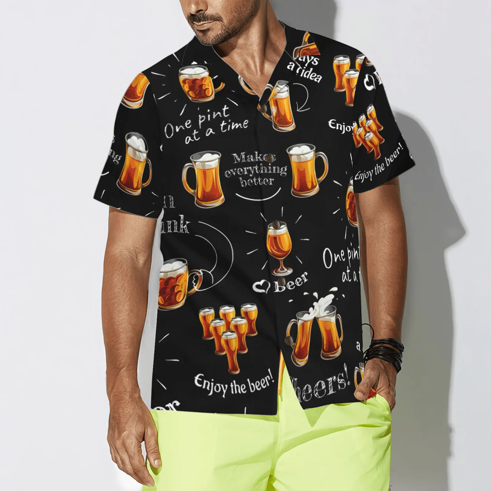 Beer Hawaiian Shirt, Beer Born To Drink, Colorful Summer Aloha Shirt For Men Women, Perfect Gift For Friend, Family, Husband, Wife, Boyfriend, Girlfriend - Image 4