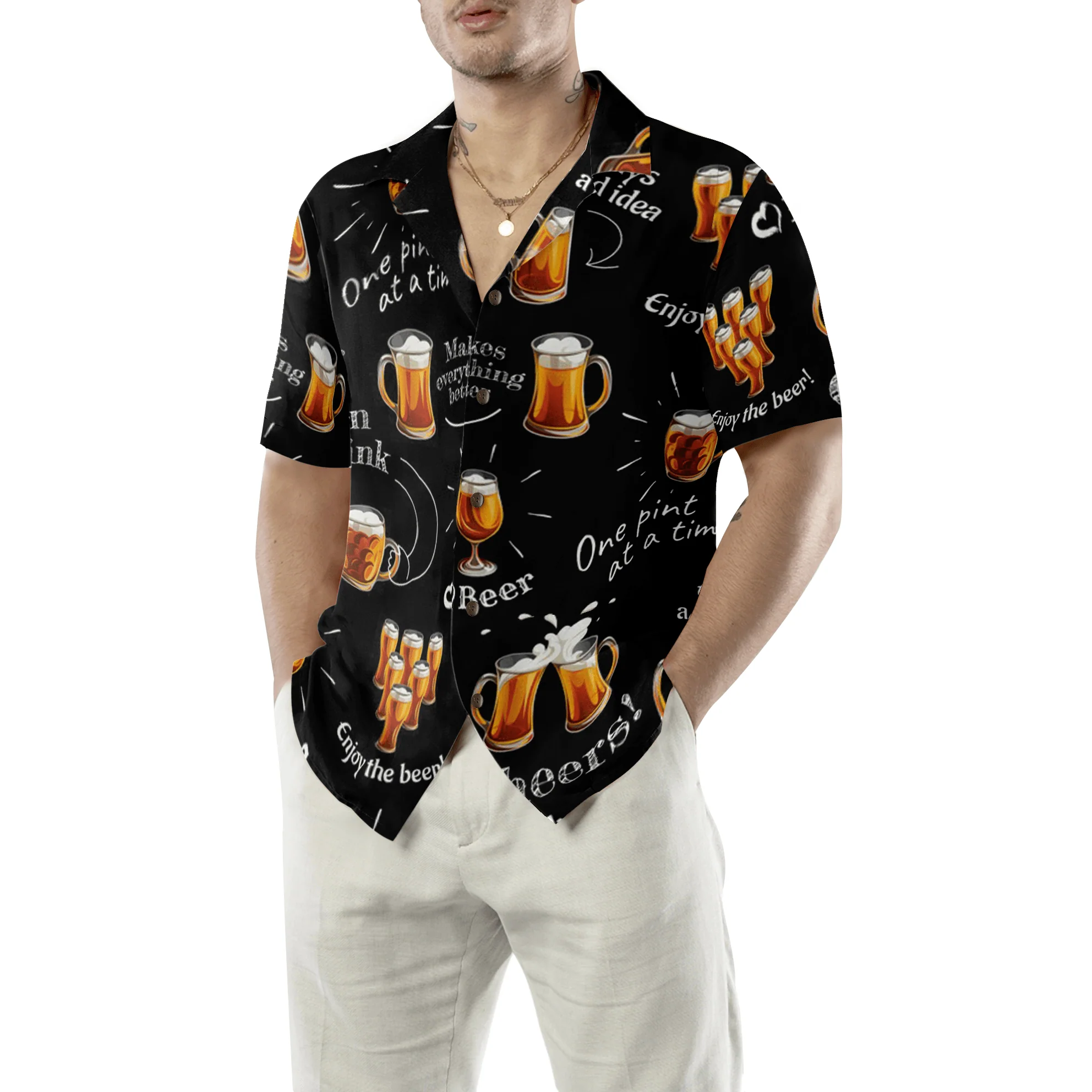 Beer Hawaiian Shirt, Beer Born To Drink, Colorful Summer Aloha Shirt For Men Women, Perfect Gift For Friend, Family, Husband, Wife, Boyfriend, Girlfriend - Image 5