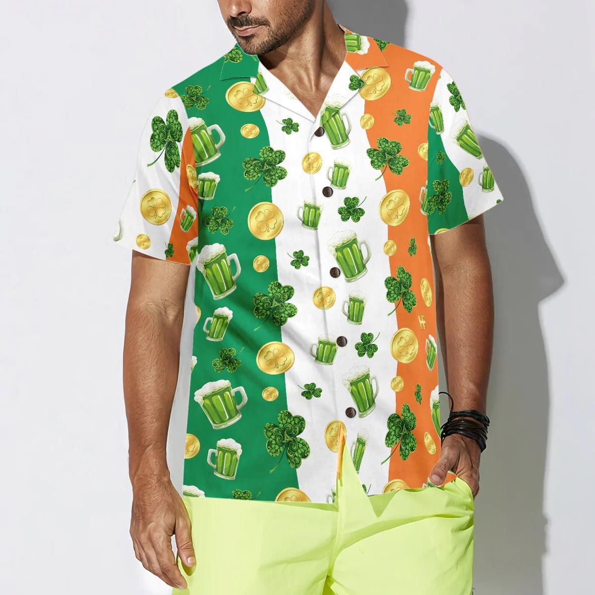 Beer Hawaiian Shirt, Beer Shamrock And Coin St Patrick's Day Hawaiian Shirt - Perfect Gift For Lover, Friend, Family