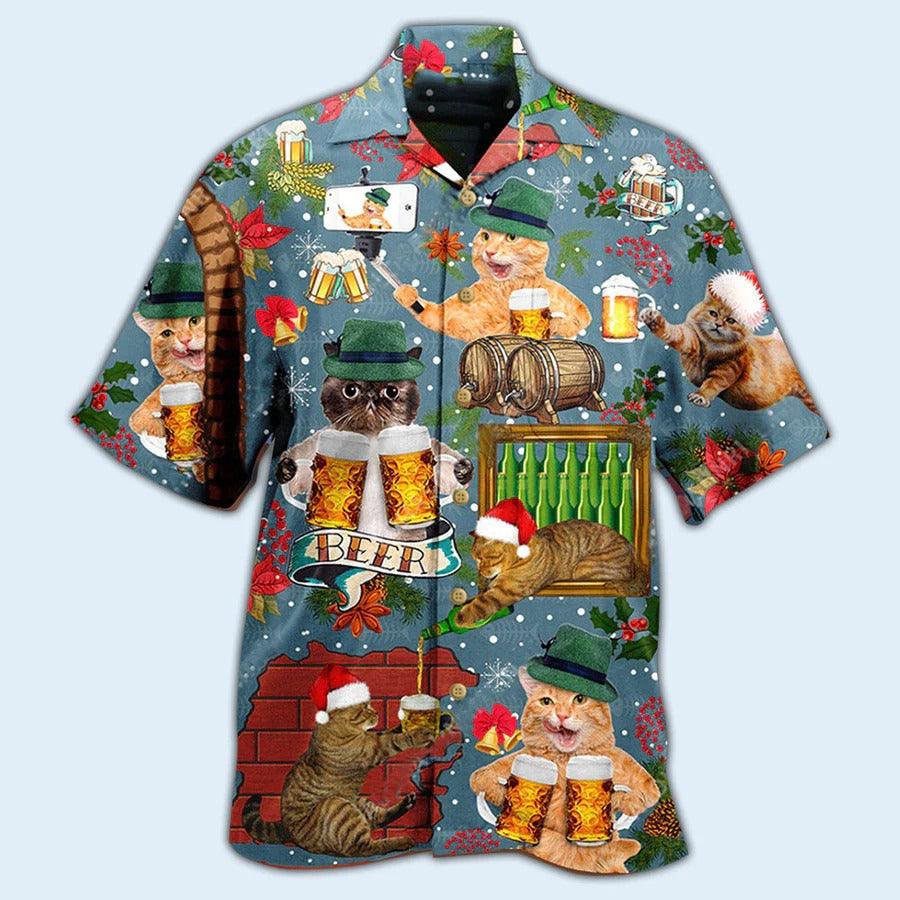 Beer Hawaiian Shirt, Cat Christmas, Don't Let Your Cat Drink Beer Aloha Shirt For Men And Women - Perfect Gift For Beer Lovers, Cat Lovers - Image 2