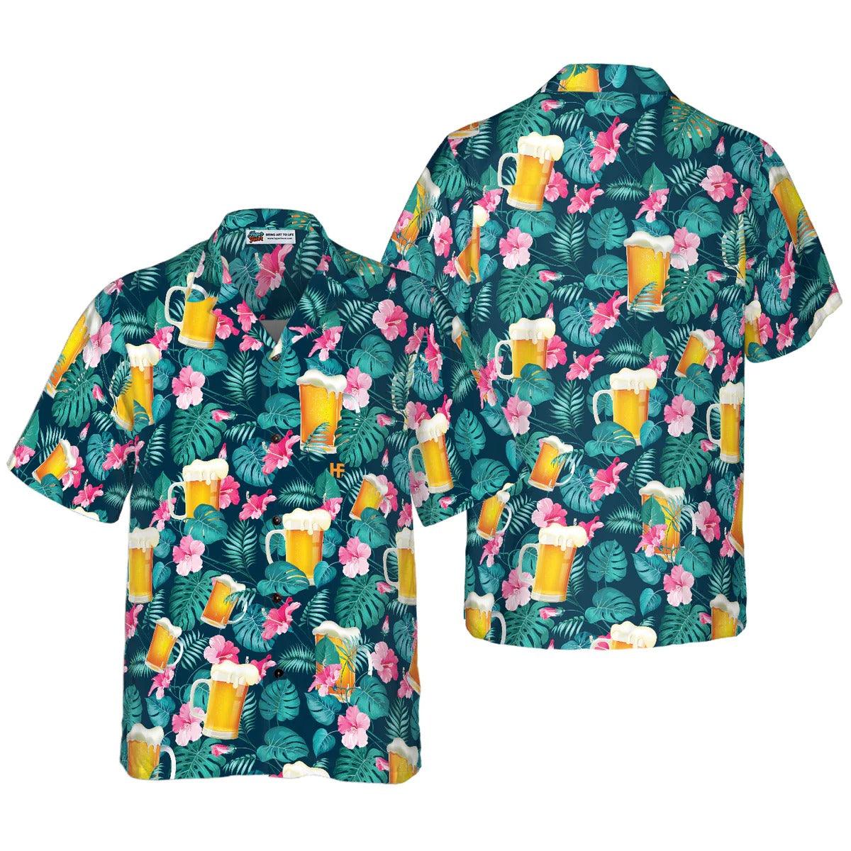 Beer Hawaiian Shirt - Drink Beer Alcohol Tropical Hawaiian Shirt, Beer Aloha Shirt, Tropical Hawaiian Shirt - Gift For Men Women, Friends, Family
