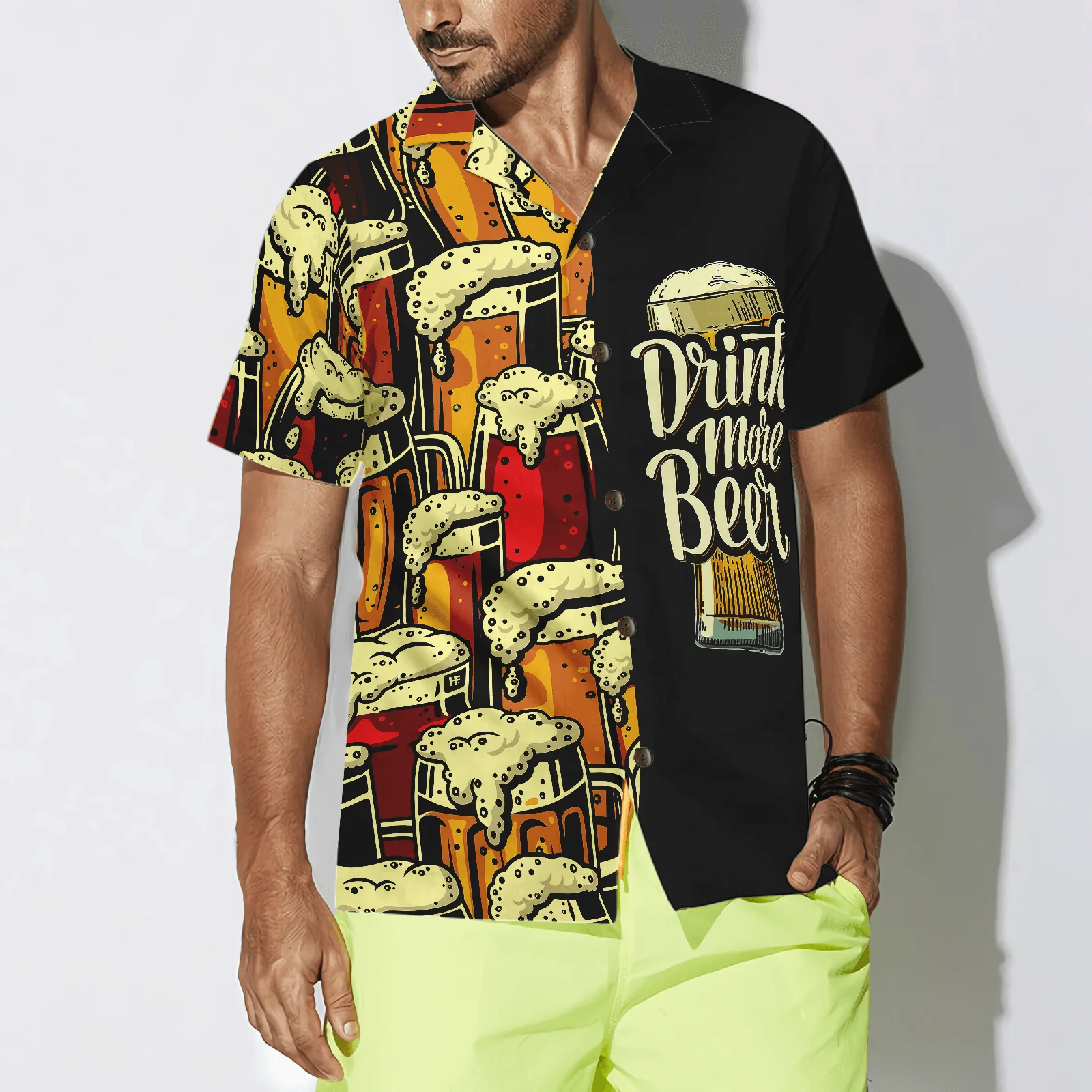 Beer Hawaiian Shirt, Drink More Beer, Colorful Summer Aloha Shirt For Men Women, Perfect Gift For Friend, Family, Husband, Wife, Beer Lovers - Image 4