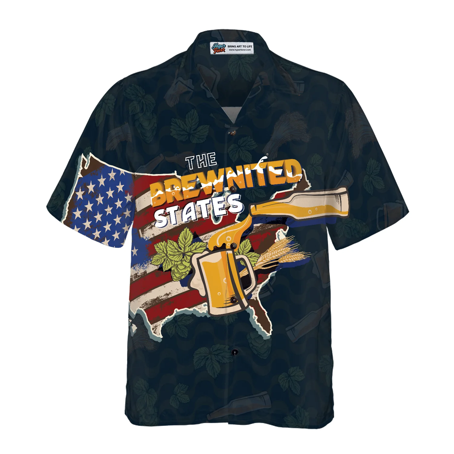Beer Hawaiian Shirt For Summer, American Flag, The Brewnited States International Beer Day Hawaiian Shirts For Men Women, Gift For Beer Lovers - Image 2