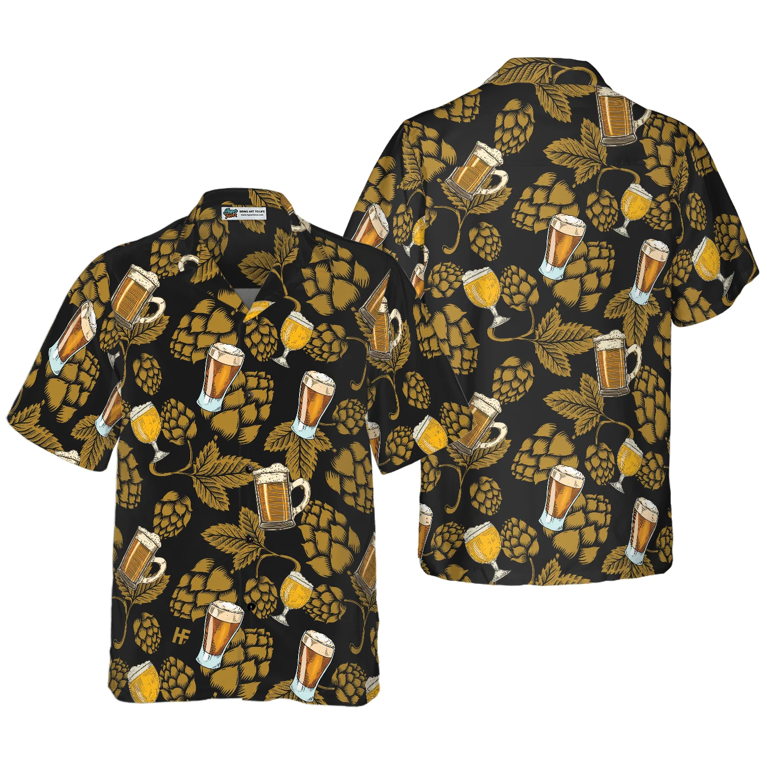 Beer Hawaiian Shirt, Hop Cones Beer Glass Hawaiian Shirt, Colorful Summer Aloha Shirt For Men Women, Gift For Friend, Family, Husband, Wife