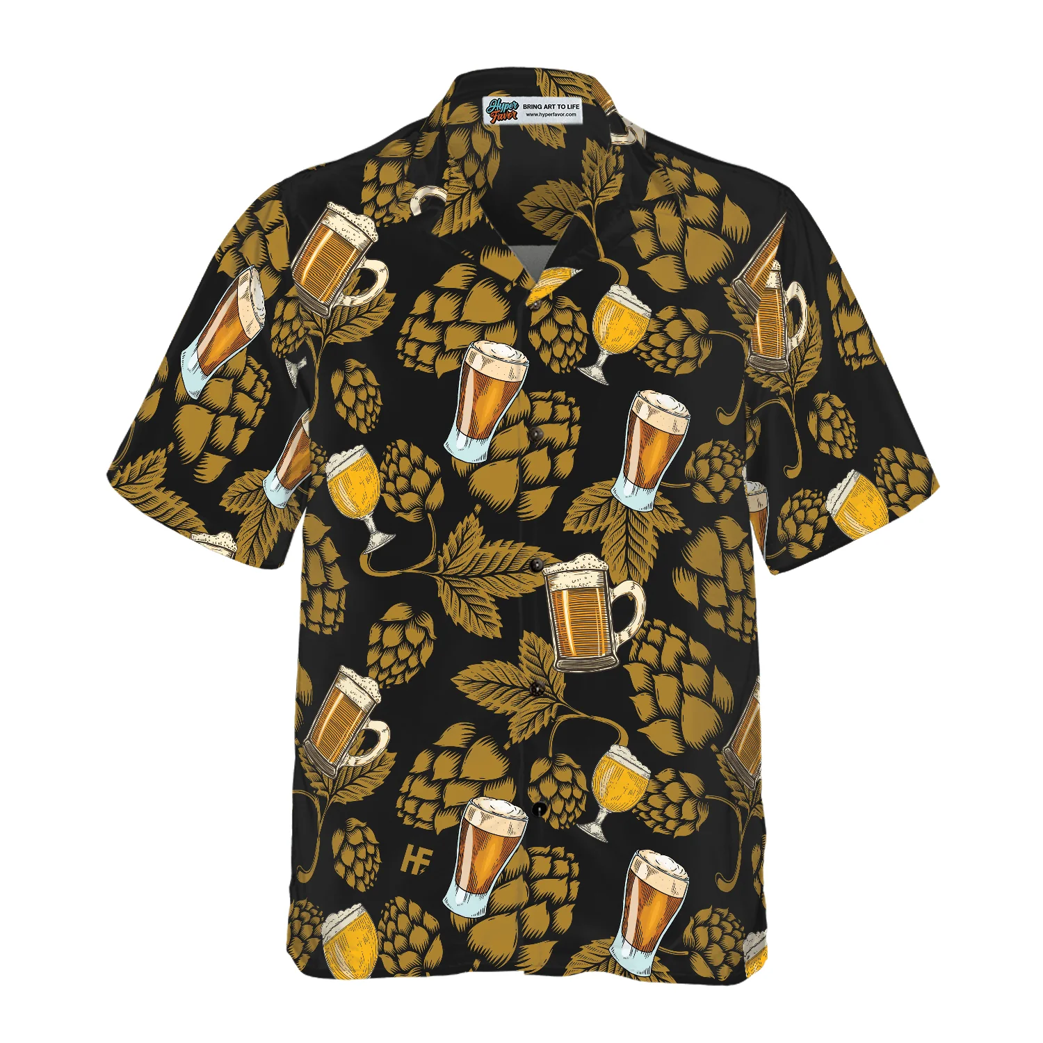 Beer Hawaiian Shirt, Hop Cones Beer Glass Hawaiian Shirt, Colorful Summer Aloha Shirt For Men Women, Gift For Friend, Family, Husband, Wife - Image 3