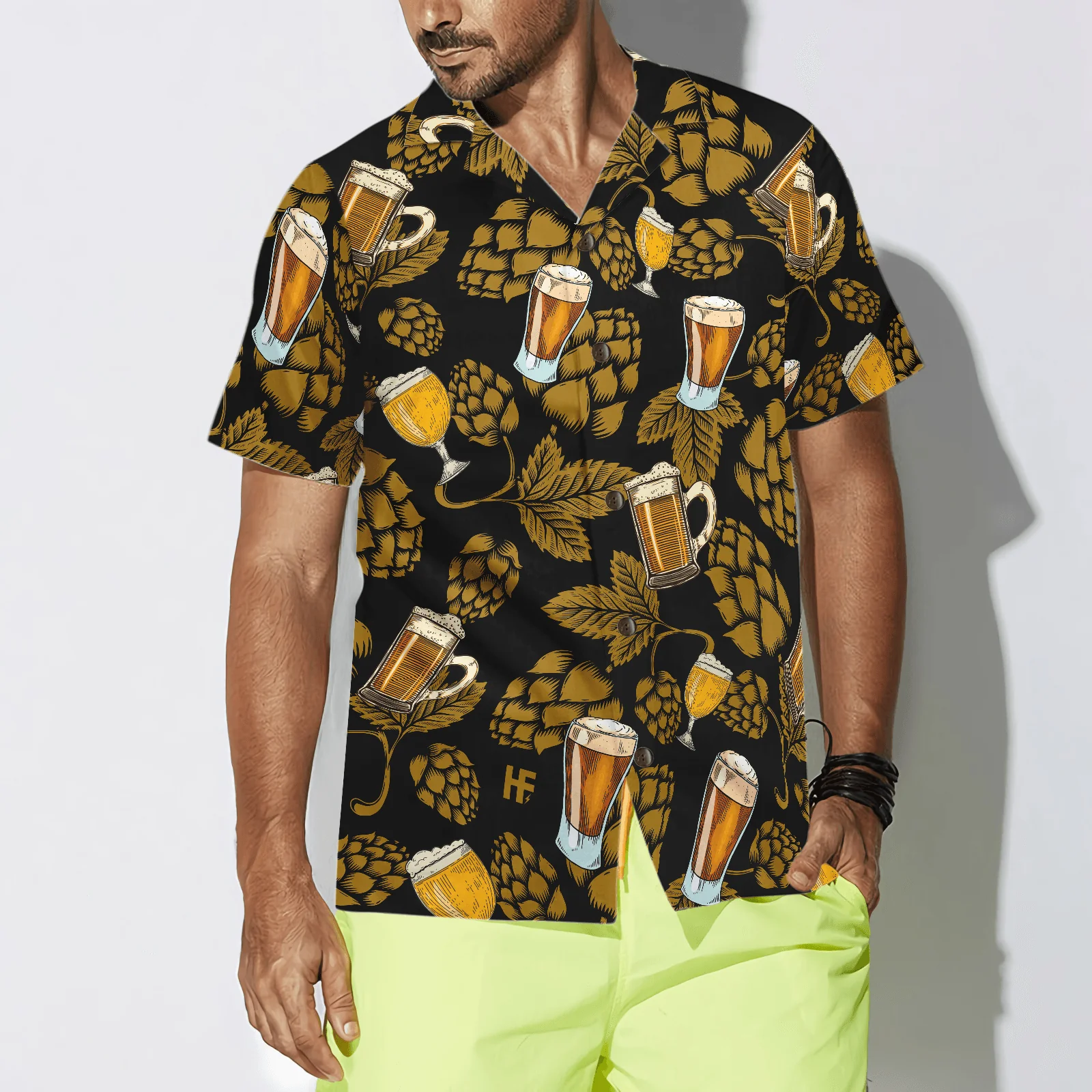 Beer Hawaiian Shirt, Hop Cones Beer Glass Hawaiian Shirt, Colorful Summer Aloha Shirt For Men Women, Gift For Friend, Family, Husband, Wife - Image 4