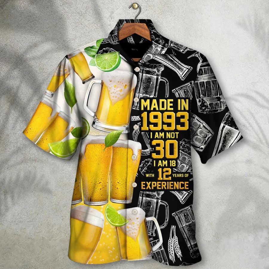 Beer Hawaiian Shirt, Lemon Drinking Beer, Beer So Cool Made In 1993 Aloha Shirt For Men And Women - Perfect Gift For Beer Lovers - Image 2