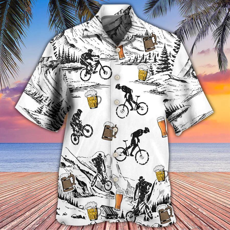 Beer Hawaiian Shirt, Mountain Bikes, Snow, I Like Beer And Mountain Bikes Aloha Shirt For Men And Women - Perfect Gift For Beer Lovers - Image 2