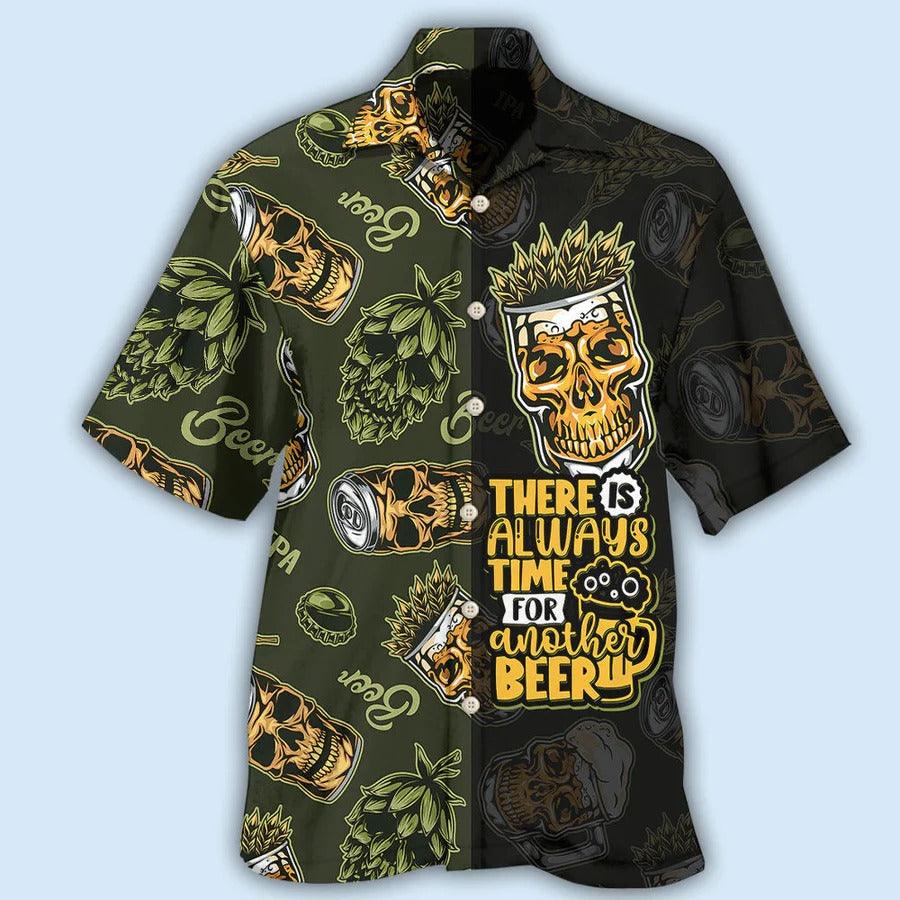 Beer Hawaiian Shirt, Skull Beer, There Is Always Time For Another Beer Aloha Shirt For Men And Women - Perfect Gift For Beer Lovers, Summer - Image 2