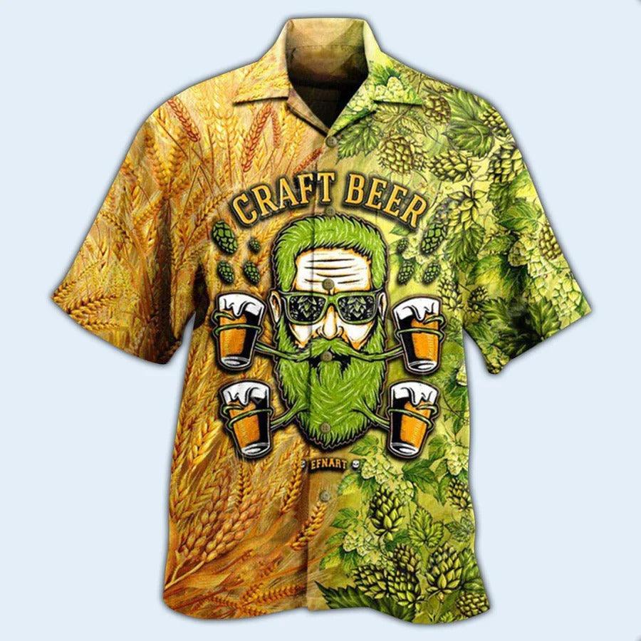 Beer Hawaiian Shirt, Tropical Fruit, Wheat Field, Craft Beer Aloha Shirt For Men And Women - Perfect Gift For Beer Lovers, Summer - Image 2