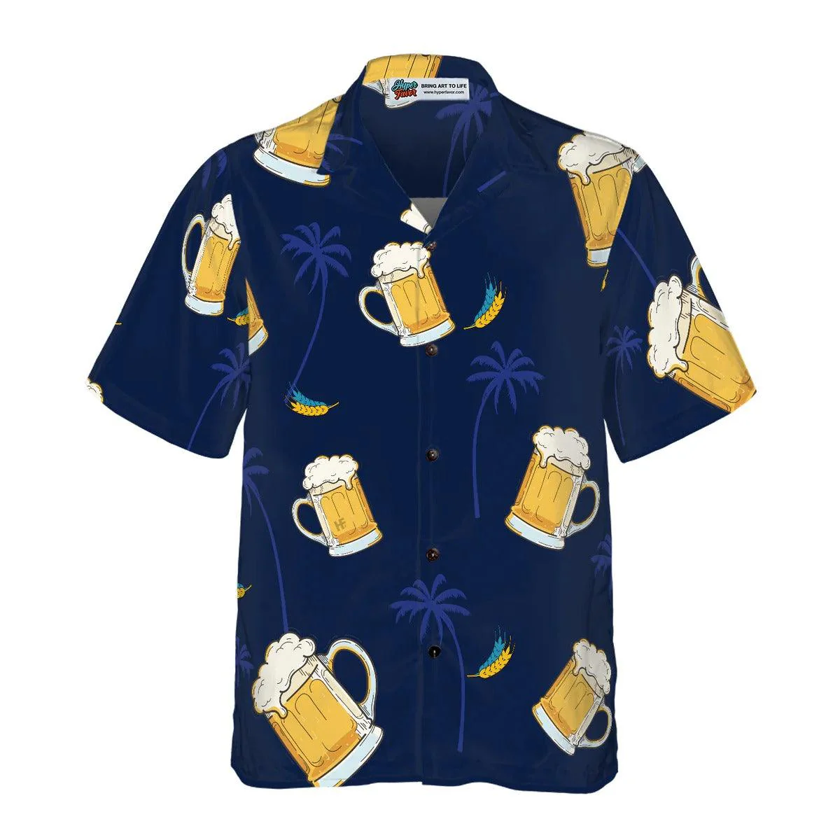 Beer Palm Tree Pattern Hawaiian Shirt, Beer Hawaiian Shirt, Tropical Aloha Shirt For Men Women, Perfect Gift For Husband, Wife, Friend, Family - Image 3