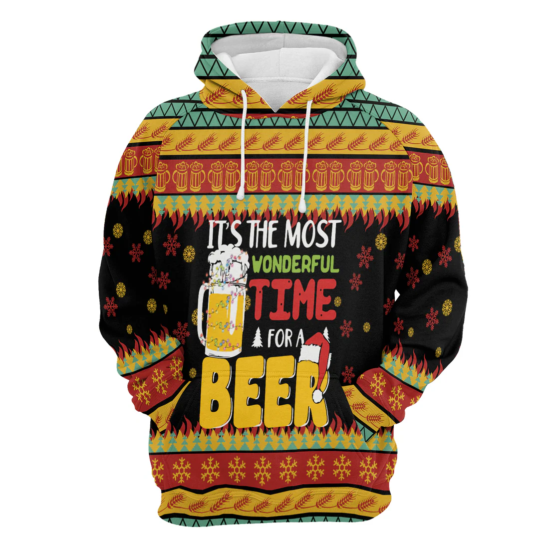 Beer Xmas Premium Christmas Hoodie, It's The Most Wonderful Time For A Beer Unisex Hoodie For Men & Women - Perfect Gift For Christmas, Beer Lovers - Image 3