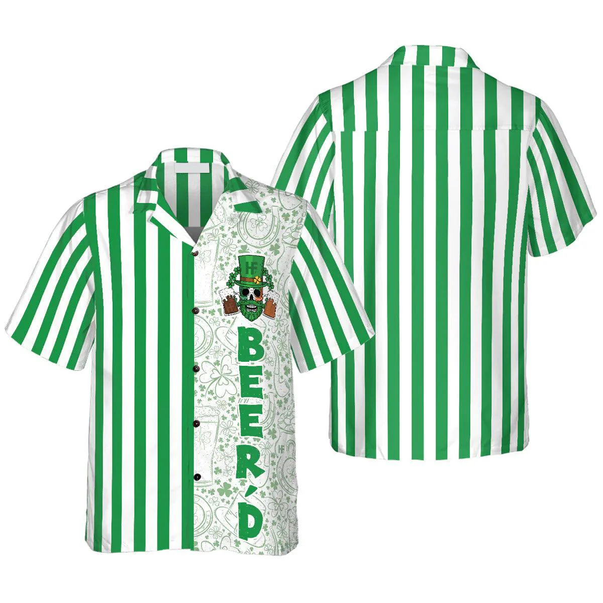 Beer'd Happy Saint Patrick's Day Hawaiian Shirt, Funny Aloha Shirt - Perfect Gift For Beach Lovers, Friends, Husband, Boyfriend, Family, Summer Lovers