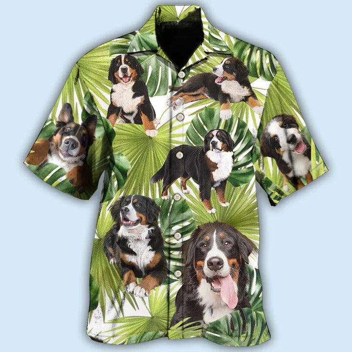 Bernese Mountain Aloha Hawaii Shirt - Bernese Mountain Dog Tropical Leaf Lover Hawaiian Shirt For Summer - Perfect Gift For Dog Lovers, Friend, Family