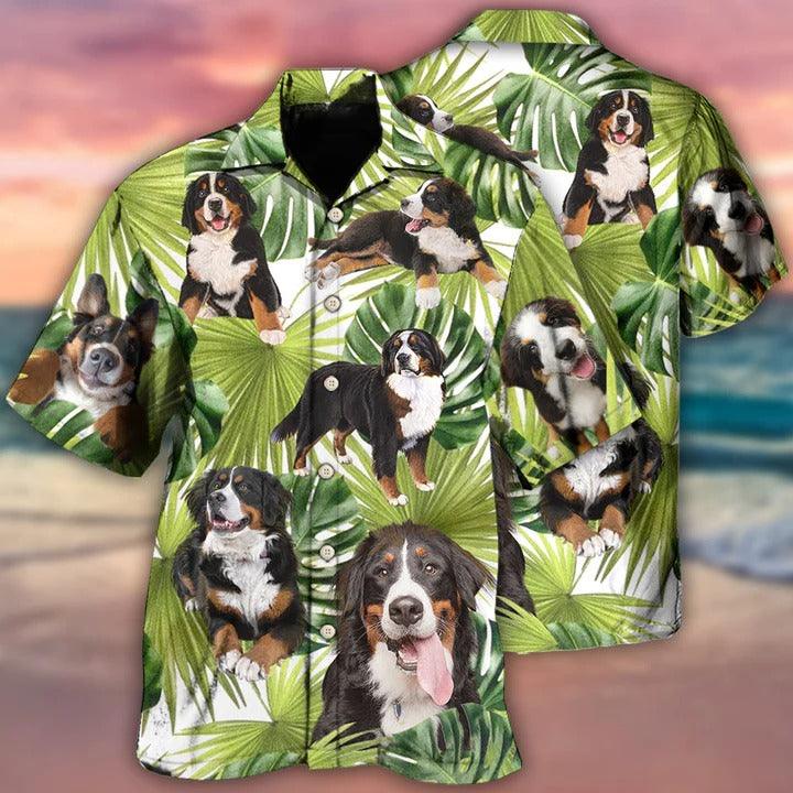 Bernese Mountain Aloha Hawaii Shirt - Bernese Mountain Dog Tropical Leaf Lover Hawaiian Shirt For Summer - Perfect Gift For Dog Lovers, Friend, Family - Image 2