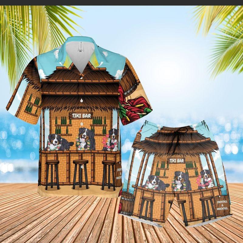 Bernese Mountain Aloha Hawaiian Shirt - Tropical Leaves House Hawaiian Shirt, Tiki Bar Holiday Beach Hawaiian Shirt For Men & Women, Dog Lover - Image 3