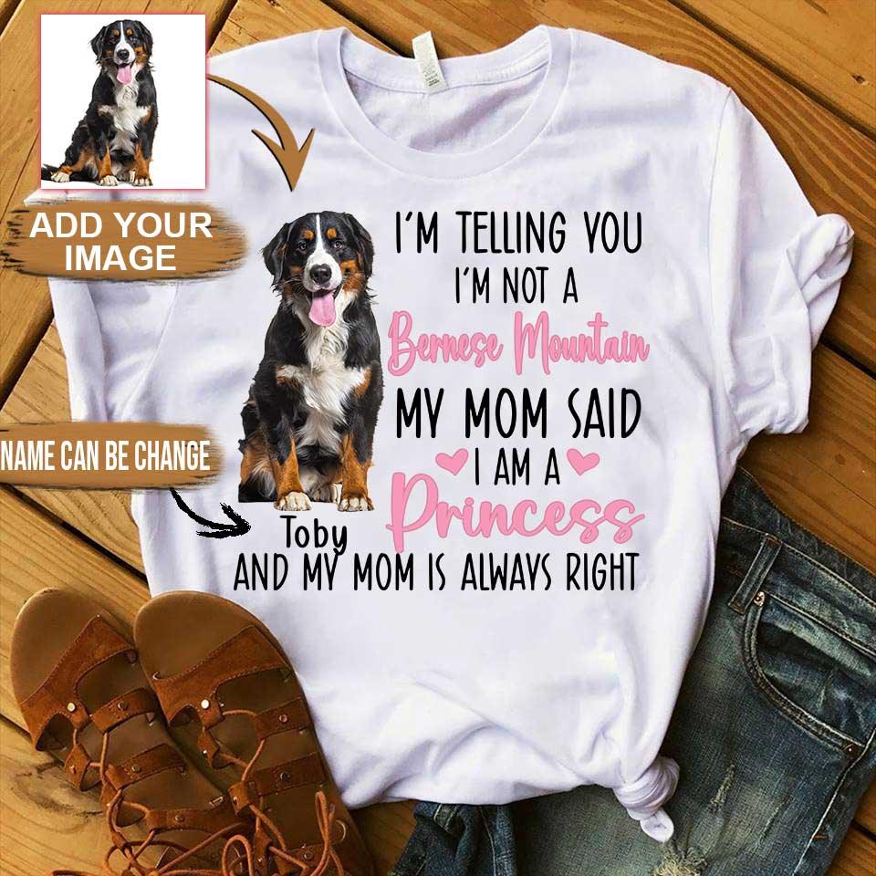 Bernese Mountain Unisex T Shirt Custom - Customize Name & Photo I'm Telling You I'm Not A Bernese Mountain Personalized Unisex T Shirt - Gift For Dog Lovers, Friend, Family
