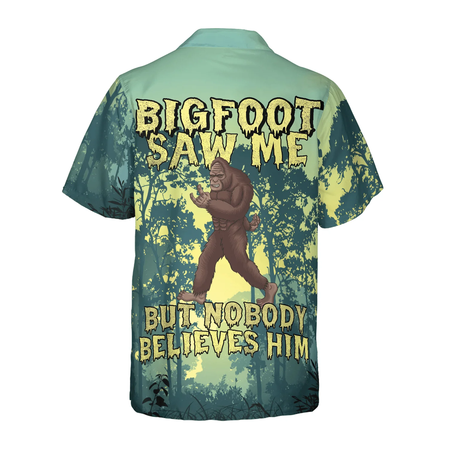 Bigfoot Hawaiian Shirt, Bigfoot Saw Me, Colorful Summer Aloha Shirt For Men Women, Perfect Gift For Friend, Family, Husband, Wife - Image 2