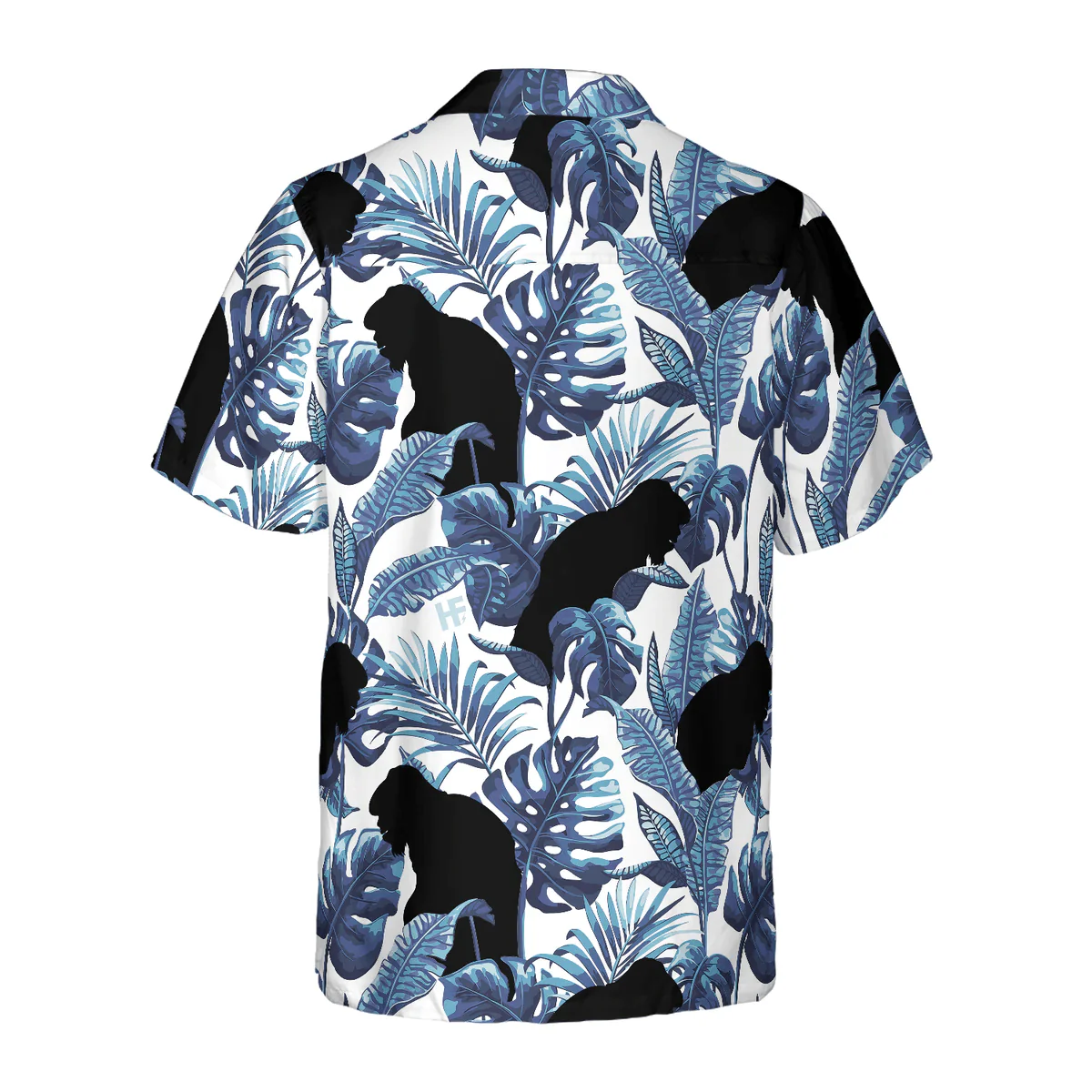 Bigfoot Hawaiian Shirt - Bigfoot & The Blue Leaves Tropical Floral Bigfoot Hawaiian Shirt - Perfect Gift For Husband, Boyfriend, Friend, Family - Image 2