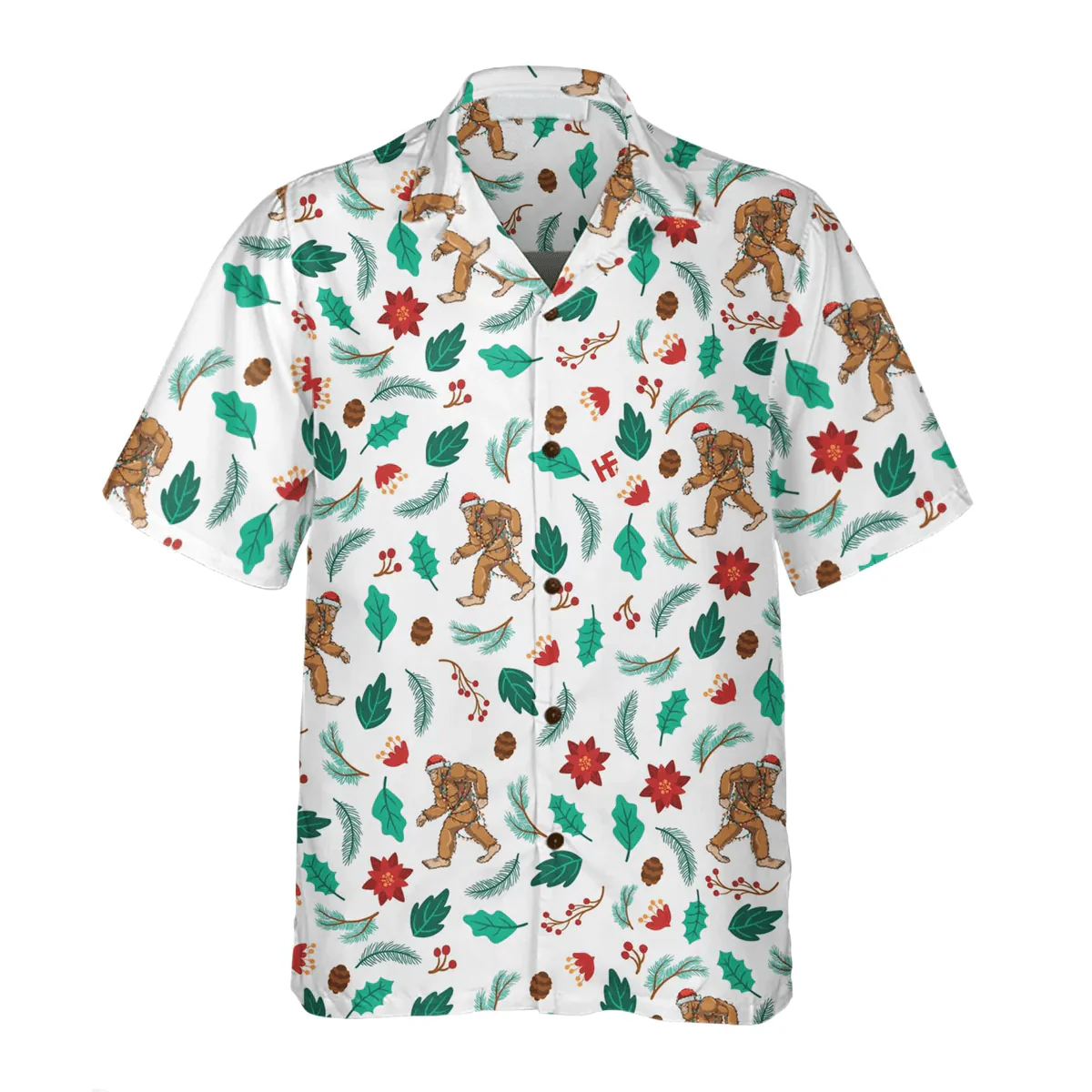 Bigfoot Hawaiian Shirt, Christmas Bigfoot Hawaiian Shirt, Funny Christmas Shirt, Best Gift For Christmas Hawaiian Shirt - Perfect Gift For Husband, Boyfriend, Friend, Family - Image 3