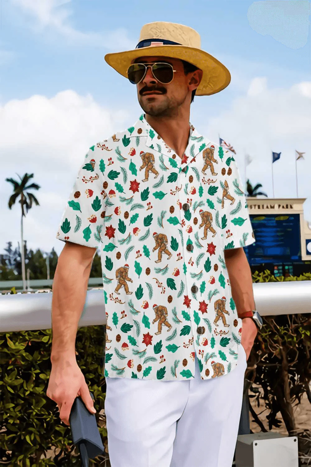 Bigfoot Hawaiian Shirt, Christmas Bigfoot Hawaiian Shirt, Funny Christmas Shirt, Best Gift For Christmas Hawaiian Shirt - Perfect Gift For Husband, Boyfriend, Friend, Family - Image 4