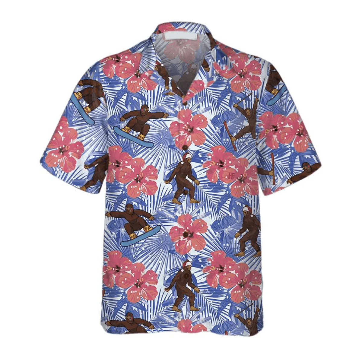 Bigfoot Hawaiian Shirt - Tropical Christmas Bigfoot Hawaiian Shirt, Gift For Christmas Hawaiian Shirt - Perfect Gift For Husband, Boyfriend, Friend, Family - Image 3